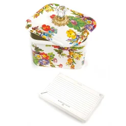 MacKenzie-Childs White Flower Market Recipe Box| Kitchen Storage & Organization