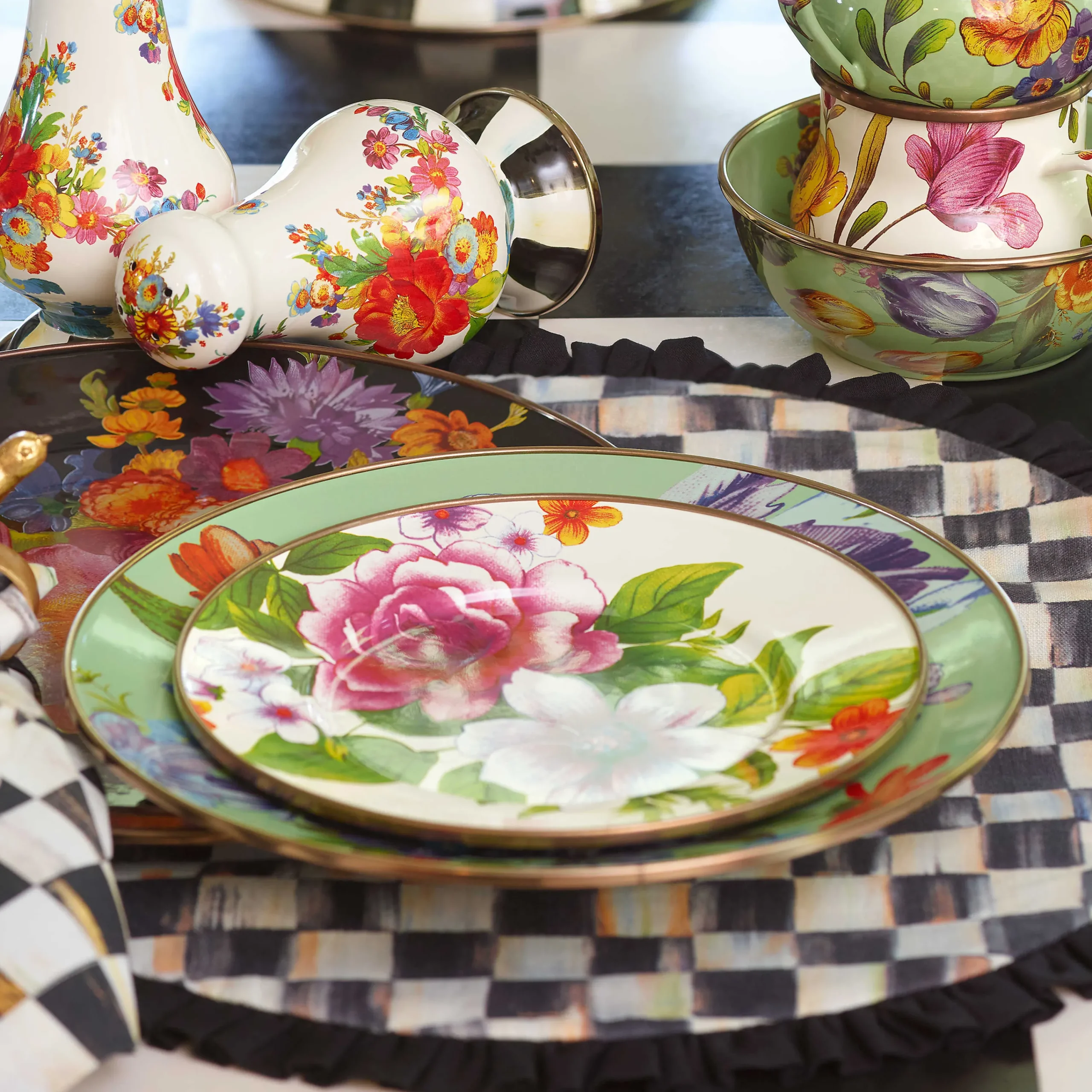 MacKenzie-Childs White Flower Market Salad/Dessert Plate| Dinnerware & Flatware