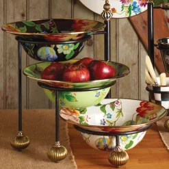 MacKenzie-Childs White Flower Market Serving Bowl| Serveware