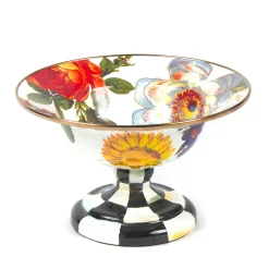 MacKenzie-Childs White Flower Market Small Compote| Serveware