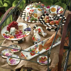 MacKenzie-Childs White Flower Market Small Compote| Serveware