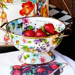 MacKenzie-Childs White Flower Market Small Colander| Kitchen Utensils & Tools