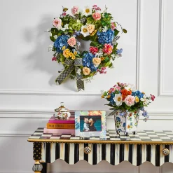 MacKenzie-Childs White Flower Market Squashed Pot| Bath & Bath Accessories|Room Accents
