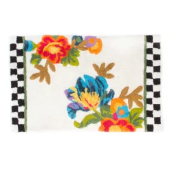 MacKenzie-Childs White Flower Market Standard Bath Rug| Bath & Bath Accessories