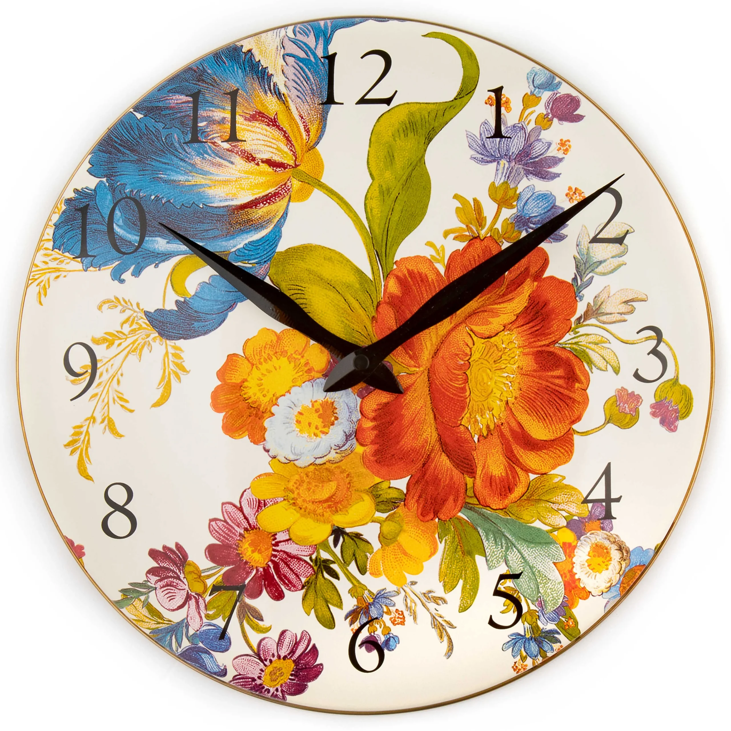 MacKenzie-Childs White Flower Market Wall Clock| Room Accents
