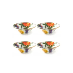 MacKenzie-Childs White Flower Market White Breakfast Bowls, Set of 4| Kitchen & Dining Sets|Dinnerware & Flatware