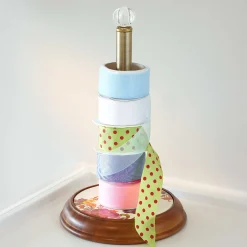 MacKenzie-Childs White Flower Market Wood Paper Towel Holder| Kitchen Storage & Organization