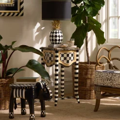 MacKenzie-Childs Wild Indoors Accent Table| Entryway Furniture|Living Room