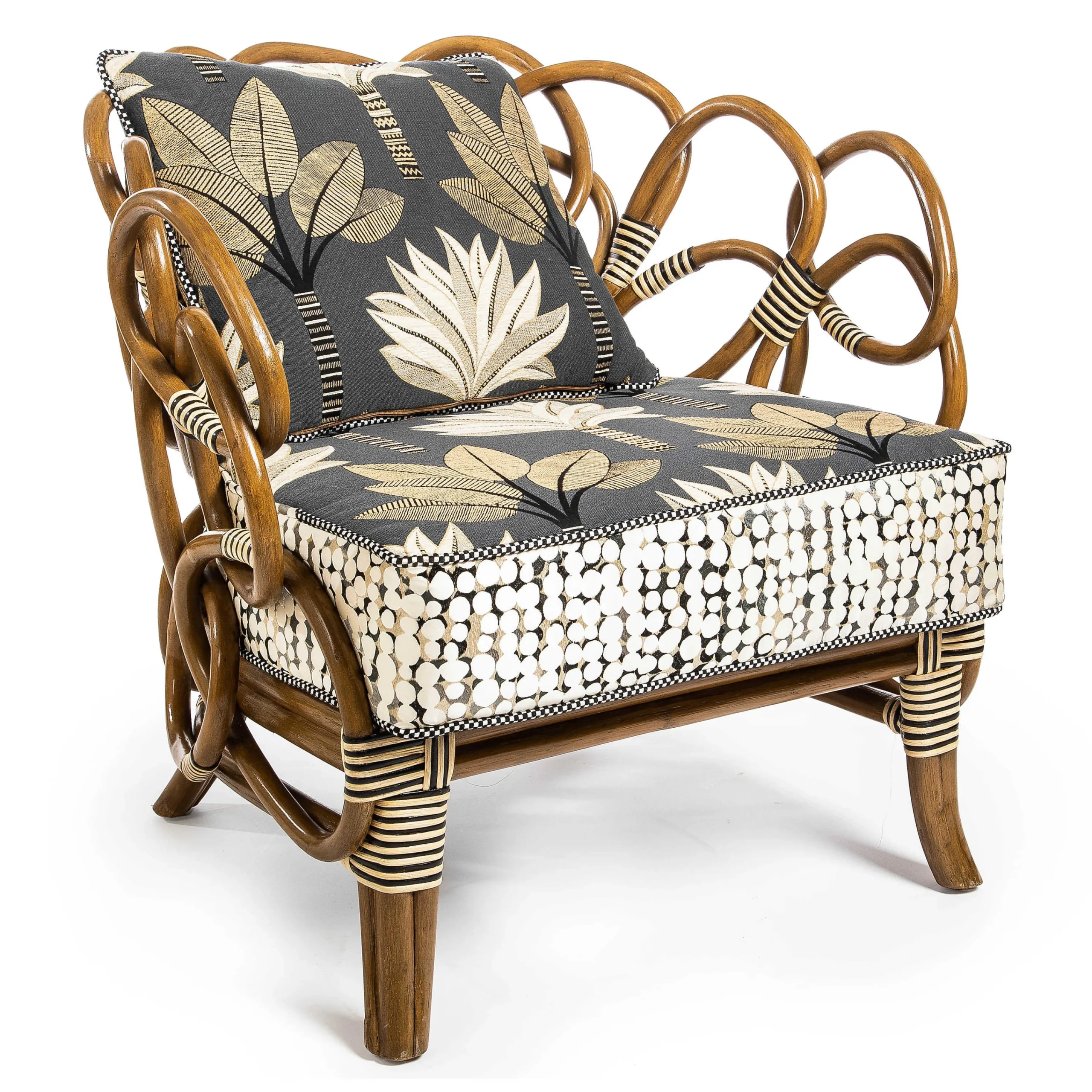 MacKenzie-Childs Wild Indoors Rattan Chair| Living Room