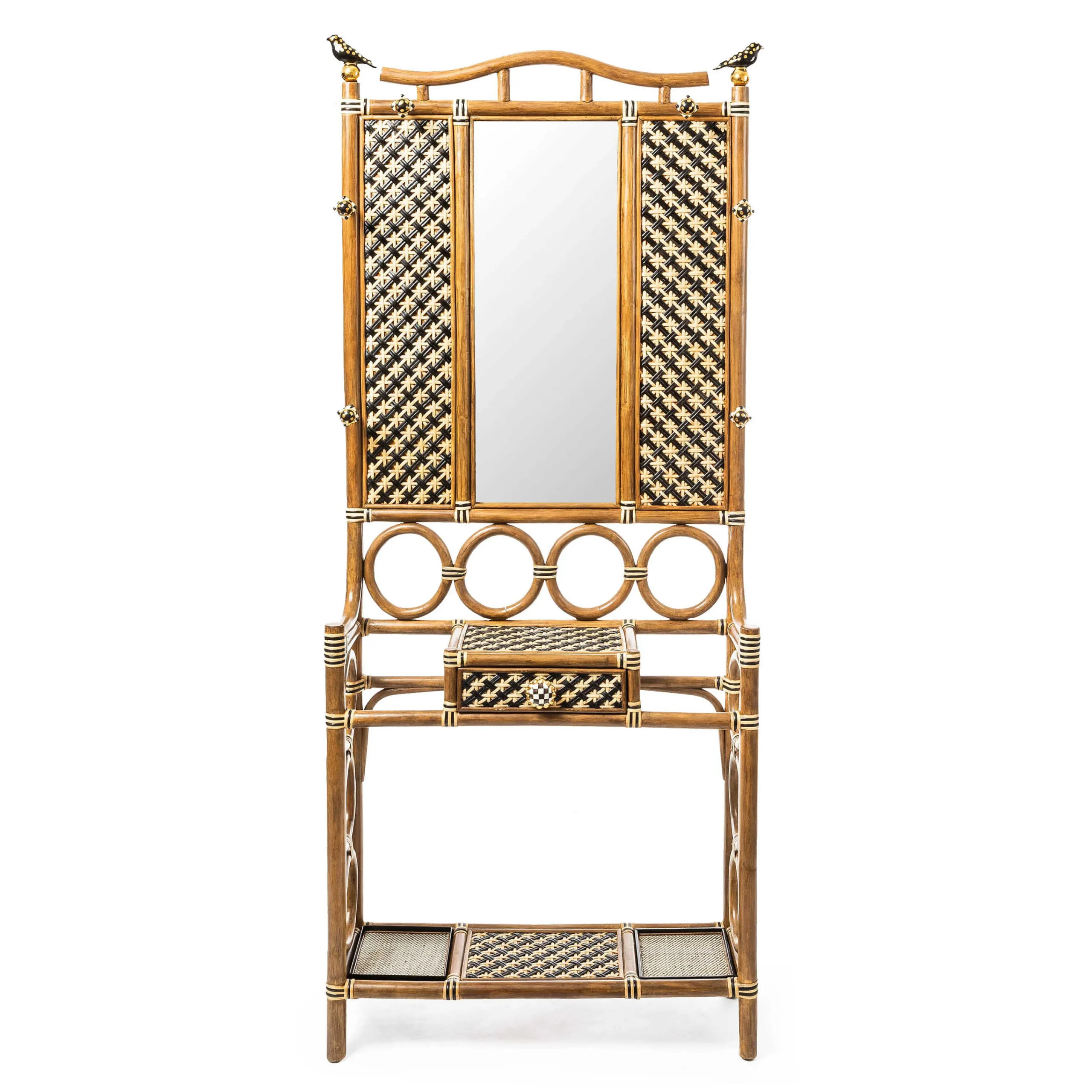 MacKenzie-Childs Wild Indoors Rattan Hall Tree| Entryway Furniture