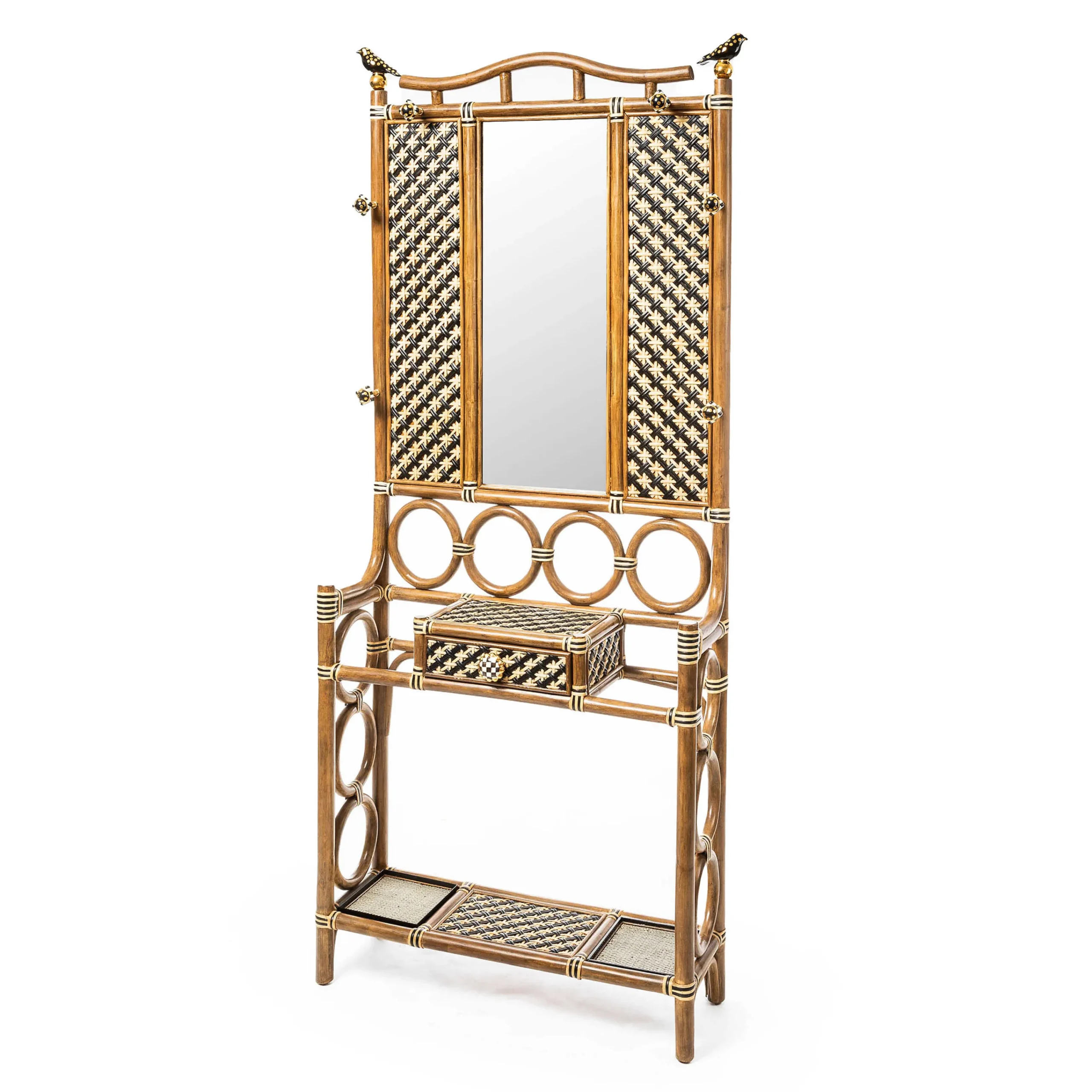 MacKenzie-Childs Wild Indoors Rattan Hall Tree| Entryway Furniture