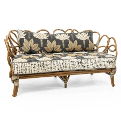 MacKenzie-Childs Wild Indoors Rattan Loveseat| Living Room