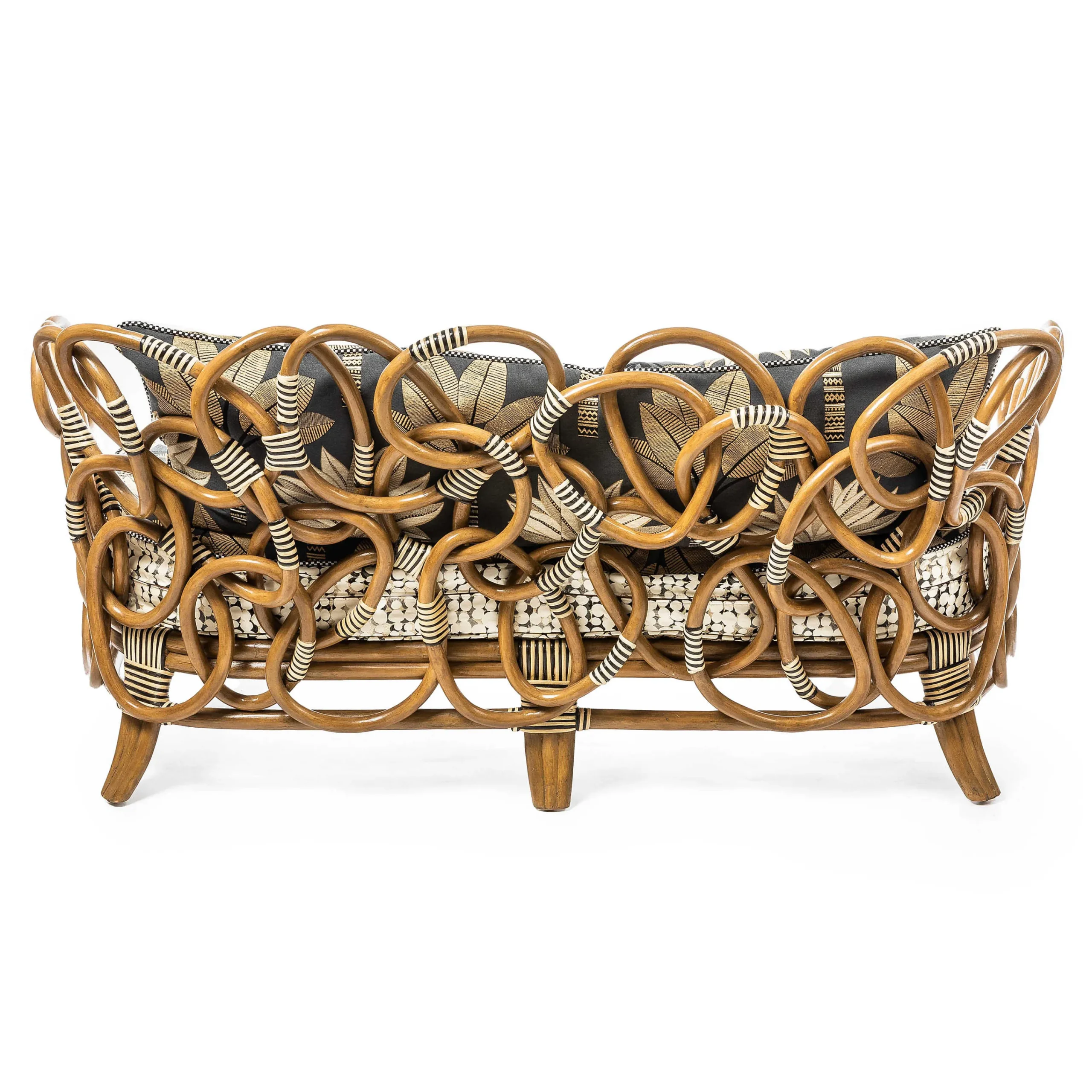 MacKenzie-Childs Wild Indoors Rattan Loveseat| Living Room