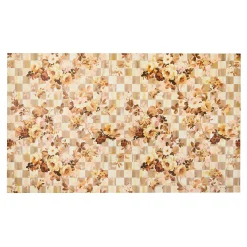 MacKenzie-Childs Wild Rose Floral Check 3' x 5' Floor Mat| Rugs