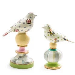 MacKenzie-Childs Wildflowers Bird Topiaries - Set of 2| Spring|Room Accents
