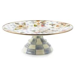 MacKenzie-Childs Wildflowers Blue Large Pedestal Platter| Serveware