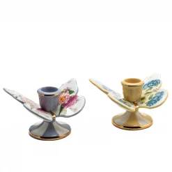 MacKenzie-Childs Wildflowers Butterfly Candle Holders, Set of 2| Spring|Candles & Fragrances