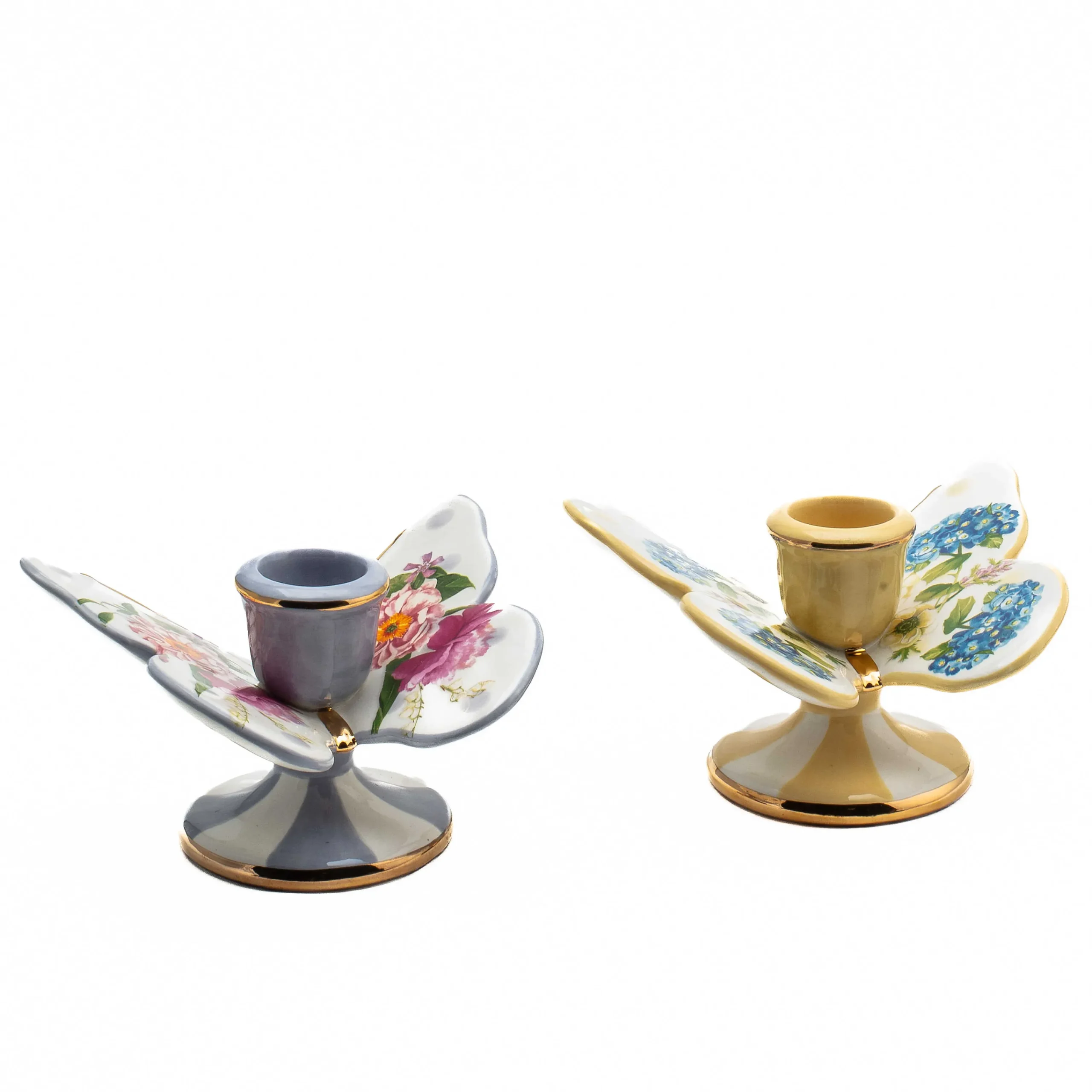 MacKenzie-Childs Wildflowers Butterfly Candle Holders, Set of 2| Spring|Candles & Fragrances