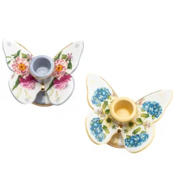 MacKenzie-Childs Wildflowers Butterfly Candle Holders, Set of 2| Spring|Candles & Fragrances