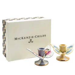 MacKenzie-Childs Wildflowers Butterfly Candle Holders, Set of 2| Spring|Candles & Fragrances