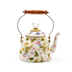 MacKenzie-Childs Wildflowers Pink 2 Quart Tea Kettle| The Coffee Shop|Serveware