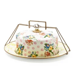 MacKenzie-Childs Wildflowers Pink Cake Carrier| Serveware