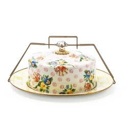 MacKenzie-Childs Wildflowers Pink Cake Carrier| Serveware