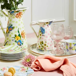 MacKenzie-Childs Wildflowers Pink Medium Practical Pitcher| Bar Entertaining|Serveware