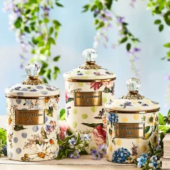 MacKenzie-Childs Wildflowers Yellow Small Canister| Kitchen Storage & Organization