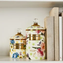 MacKenzie-Childs Wildflowers Yellow Small Canister| Kitchen Storage & Organization