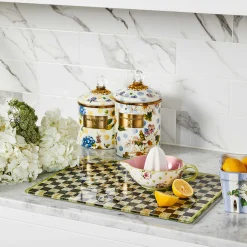 MacKenzie-Childs Wildflowers Yellow Small Canister| Kitchen Storage & Organization
