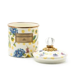 MacKenzie-Childs Wildflowers Yellow Small Canister| Kitchen Storage & Organization