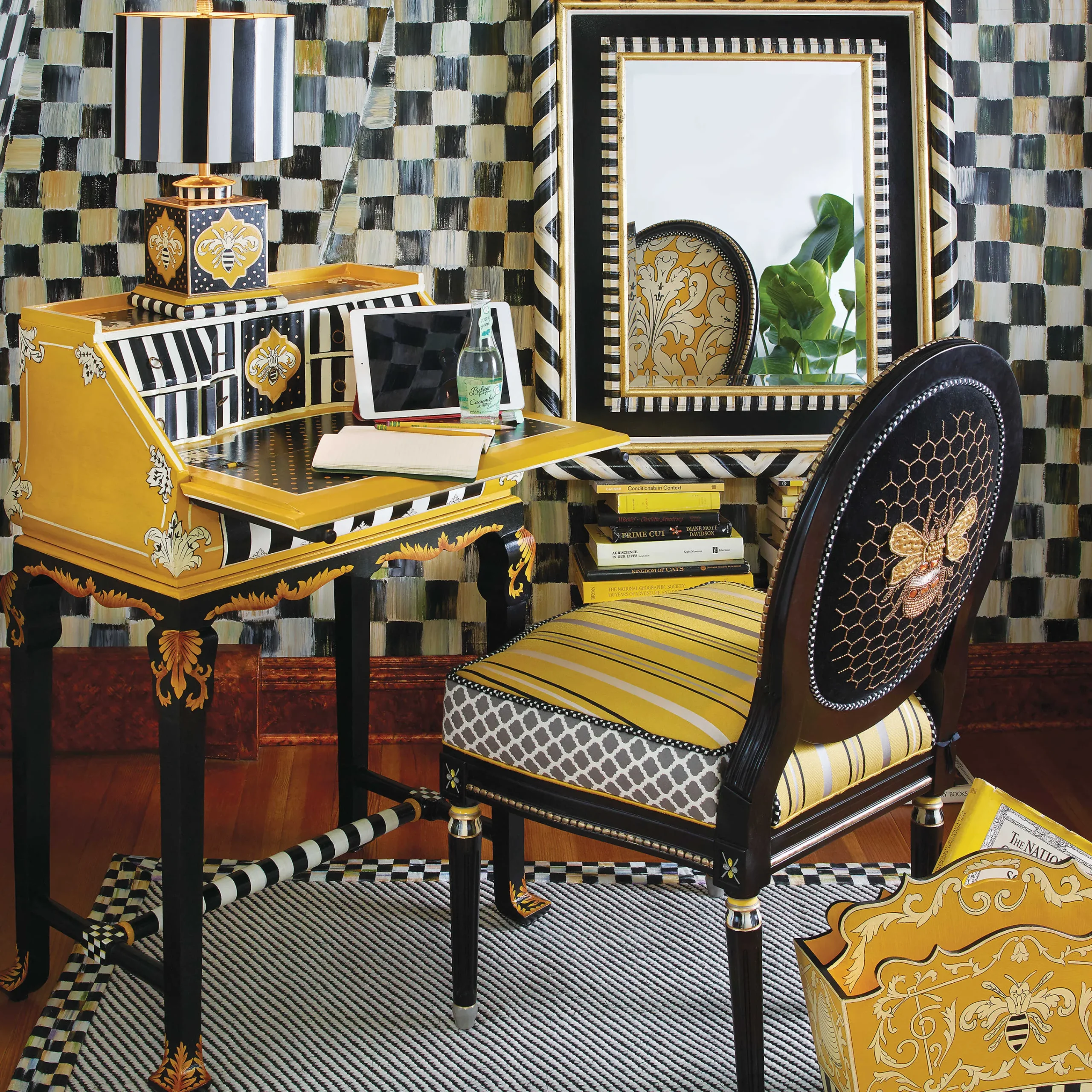 MacKenzie-Childs Worker Bee Writing Desk| Storage Furniture|Living Room