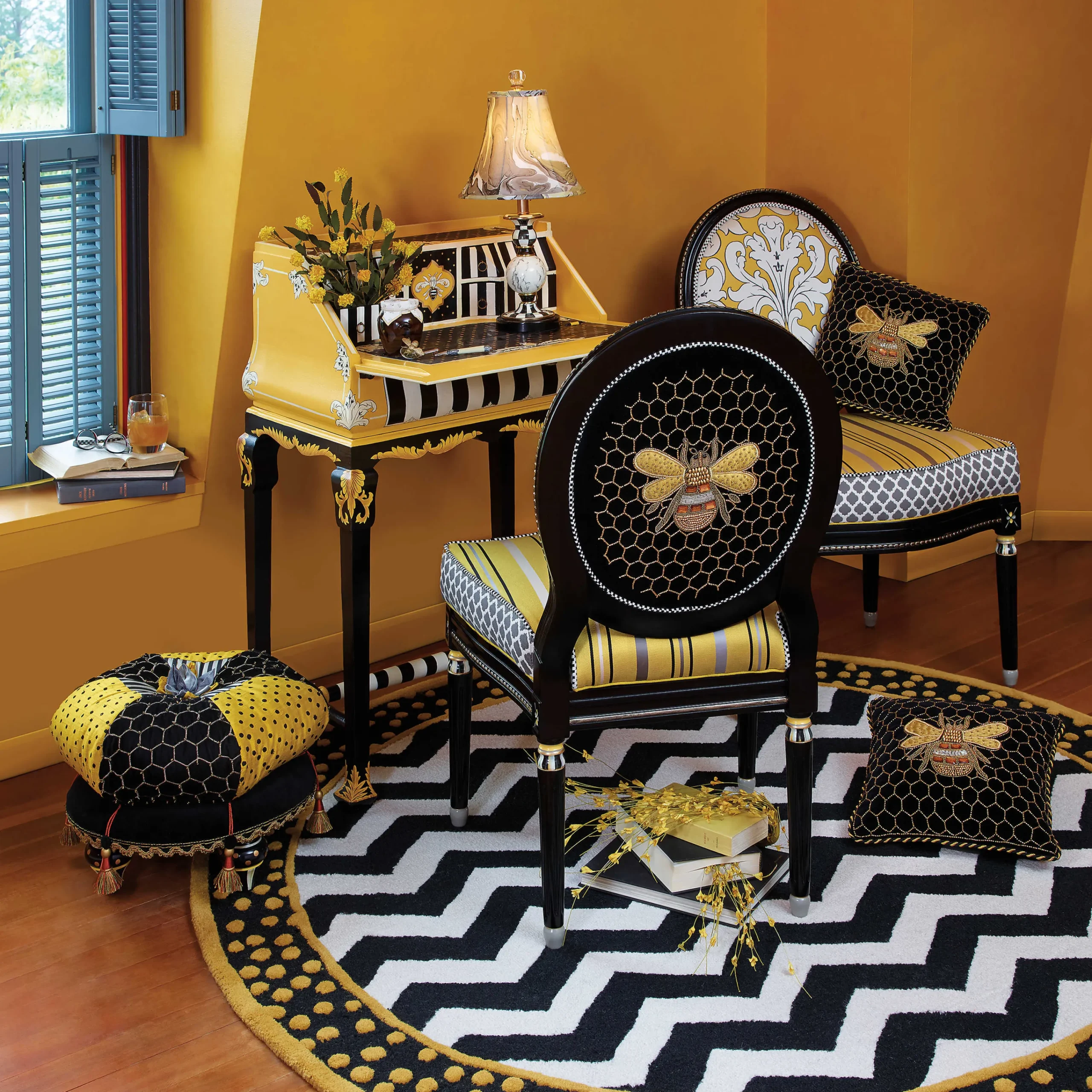 MacKenzie-Childs Worker Bee Writing Desk| Storage Furniture|Living Room