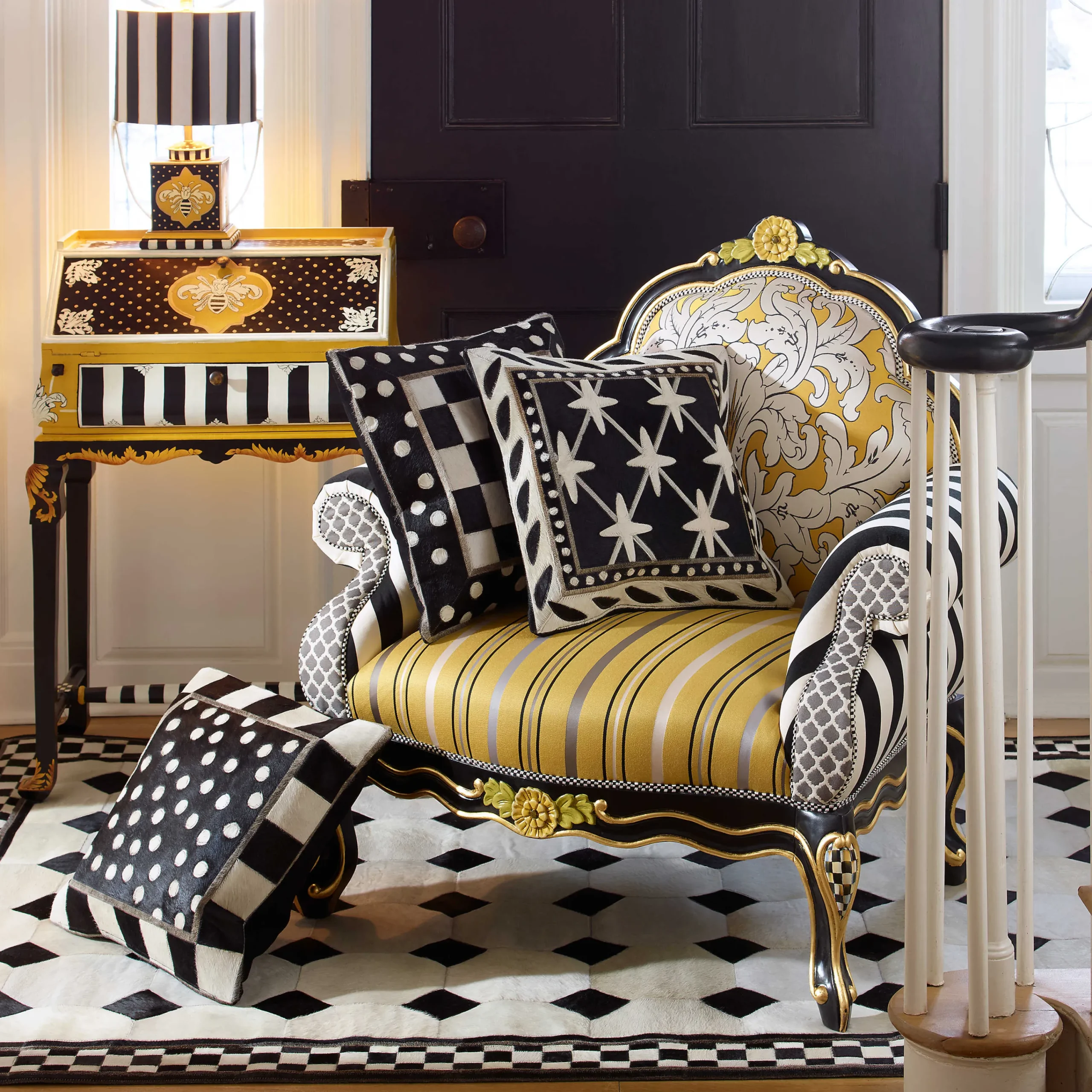 MacKenzie-Childs Worker Bee Writing Desk| Storage Furniture|Living Room