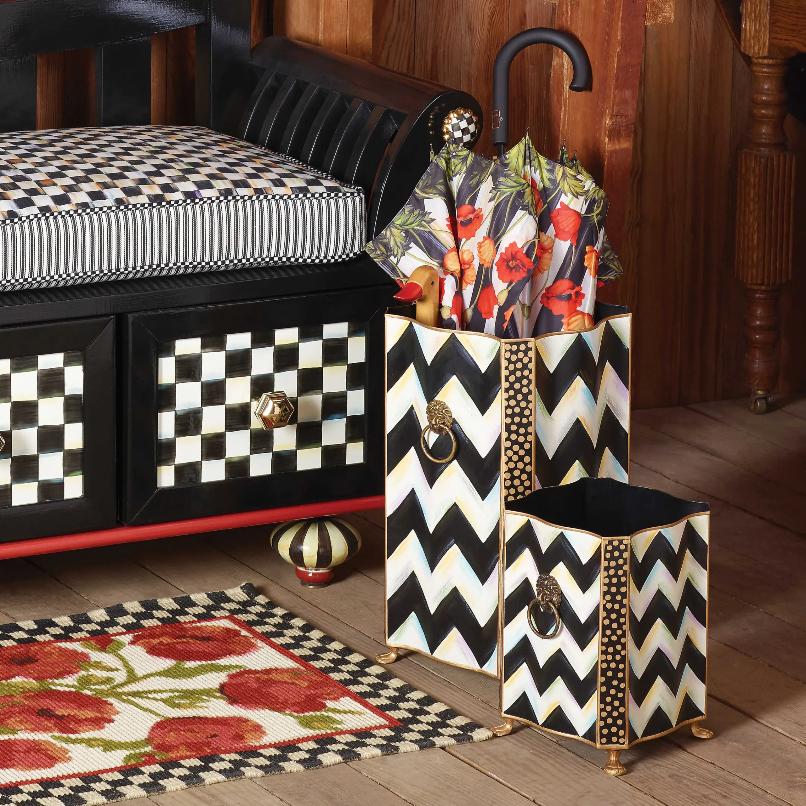 MacKenzie-Childs Zig Zag Umbrella Stand| Room Accents