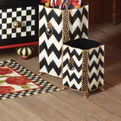 MacKenzie-Childs Zig Zag Waste Bin| Bath & Bath Accessories|Room Accents